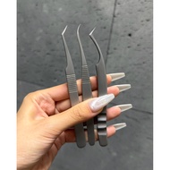 High quality matte silver douyin tweezers - Chinese volume douyin tweezers - Pakistani douyin tweeze