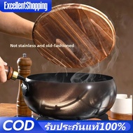 Deep Pan 24cm Iron No Coating Non-Stick Hand Punch Without Stir-Fried For Hotel