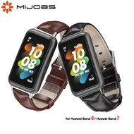 MIJOBS Genuine Leather Strap for Huawei Band 11 Pro 11 10 9 8 7 Smart Watch Band Bracelet For Huawei