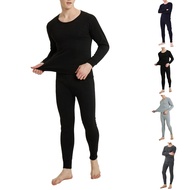 [LSTM]Men Winter Fleece Lined Thermal Long Johns Top Bottom Underwear Pajamas 2Pcs/Set