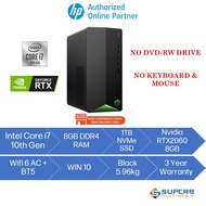 HP Pavilion Gaming TG01-1158d PC - Black (Intel Core i7/8GB RAM/1TB SSD/RTX2060 8GB/Win10)
