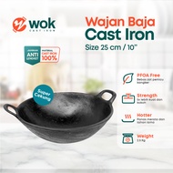 Super Concave Seasoned Cast Steel Frying Pan 10 Pieces (25cm) Thick/ Cast Iron Frying Pan/ Cast Iron