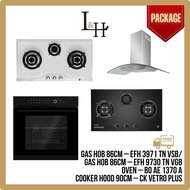 [BUNDLE] Gas Hob 86cm and Chimney Hood 90cm and 13 Functions Oven 60cm