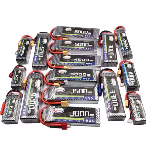RC Lipo Battery 2S 3S 4S 5S 6S 2200 3300 3500 4200 5000 5200mAh 7.4V 11.1V 14.8V 18.5V 22.2V 25C 30C