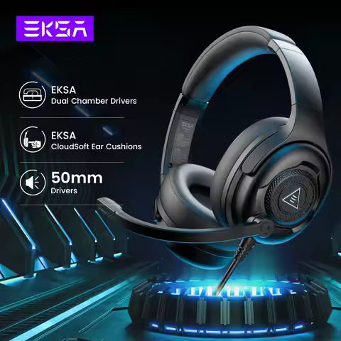 EKSA E4 Wired Headset Gamer 3.5mm Stereo Gaming Headphones for PC/PS4/PS5/Xbox one with Microphone S