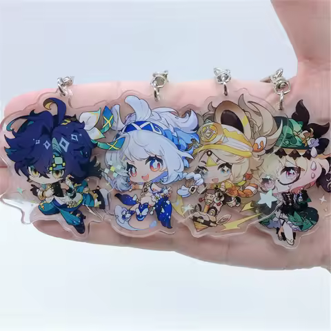 Game Genshin Impact Sethos Mualani Kachina Kinich Emilie Cosplay Costumes Anime Key Chain Keychain A