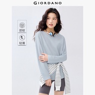 GIORDANO ผู้หญิง  เสื้อยืดกันยุง เสื้อยืดคอกลม แขนยาว สีพื้น แฟชั่นเรียบง่าย ลำลอง เสื้อยืด 05325448