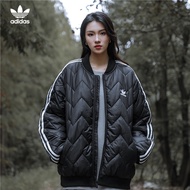 Adidas100%Original Clover Unisex Winter Windproof Thermal Baseball Jacket Jacket Couple Small Logo Embroidered Minimalist Vintage Coat