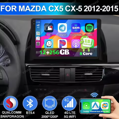 Android 15 For Mazda CX5 CX-5 2012-2015 Car Radio BT Stereo GPS AI Voice Viedo Player Qualcomm DSP 4