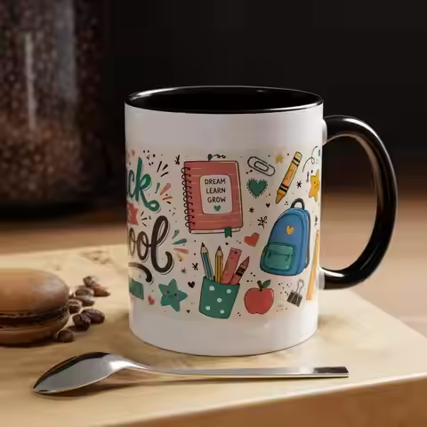 Customzied Back to School Coffee Mug 11oz Accent Ceramic Cup Holiday Gift for Teachers Students Dail