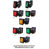 ON/OFF ROCKER SWITCH (3T / 4T / 6T / RED / YELLOW / GREEN) X 5 UNIT