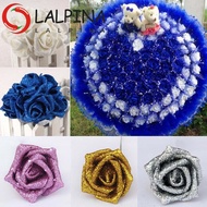 LALPINA Foam Roses 10pcs Blue Roses Bride Bouquet with Glitter Powder Decoration
