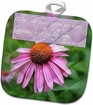 3D Rose House Where Joy Lives Inspirational Flower-Echinacea Pot Holder, 8" x 8"