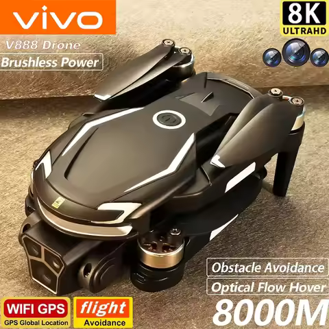VIVO V888 Drone Professional HD ESC 3 Camera Brushless Optical Flow OA Aerial Drones RC UAV Upgraded