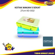 5-Section Lunch Box with Food Grade Lid - 27cm Lunch Box K5-002 NUMAN