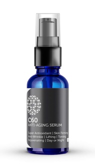 C60 Anti-Aging Face Serum 30ml with Hyaluronic Acid, Plant Stem Cells, Peptides, Vitamins B + C & An