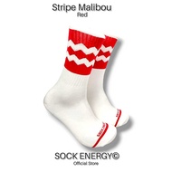 KATUN Sock Energy Stripe Malibou-White Red- Material Cotton, One Size Adult ft
