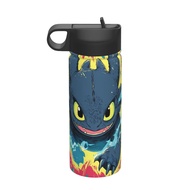 How To Train Your Dragon Large capacity insulated water bottle with Straw18OZ, 500ML sports water bo