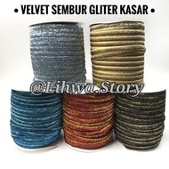 WHOLESALE 10 YARD & 25 YARD - 1.6 CM GLITTER VELVET RIBBON | VELVET GLITTER
