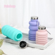 PXLOHOP Collapsible Water Bottle, Silicone 17oz Foldable Water Bottle, Portable Leakproof Lightweigh