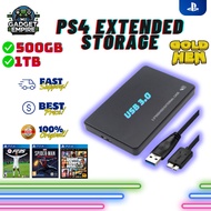 PS4 External Hard Disk Extended Storage for Jailbroken PS4 JB | FPKG Game HDD 500GB 1TB | USB 3.0 | 