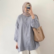 KEMEJA GRIZZ STRIPE OVERSIZE SHIRT | EDELE STRIPE SHIRT