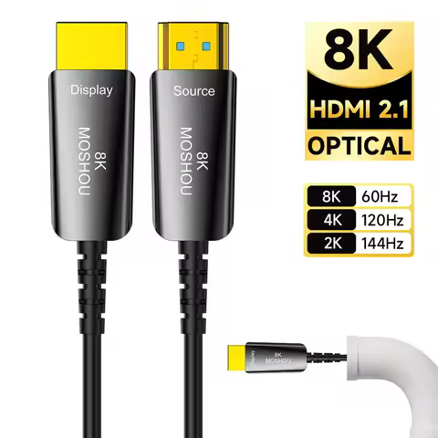 MOSHOU 8K HDMI Fiber Optic Cable 48Gbps Ultra High Speed HDMI 2.1 Cable 8K60Hz 4K120Hz 2K144Hz Dynam
