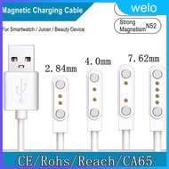 Magnetic Charge Charging Cable For Smart Watch 2Pins 4Pins White Novel USB Power Charger Cables Compatible With Smart Watches Universal Adapter Base