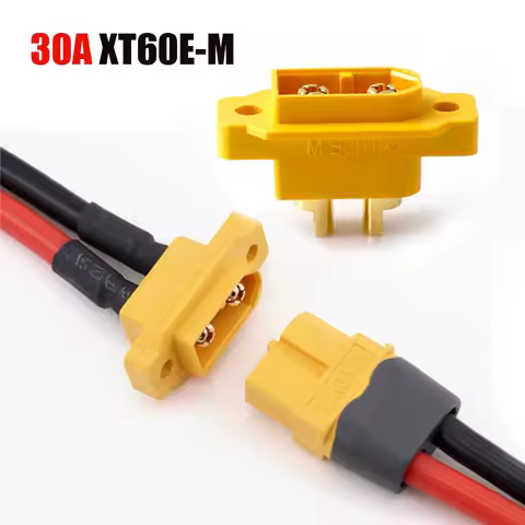 30A XT60E-M Plug Wire High Current Energy Storage Fixed Panel Socket Electric Scooter Lithium Batter