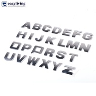 EAZYLIVING 1Pc DIY 3D Metallic Alphabet Sticker Car Emblem Letter Silver Badge Decal (A-Z&0-9) K7U5