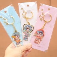 Chinese Style Peking Drama Character Opera Metal Keychain Cultural Creative Gift Keychain Beijing To