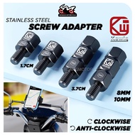 (1PCS) KEWIG Side Mirror Screw Adapter Universal Stainless Steel skru tambah tinggi Honda Yamaha
