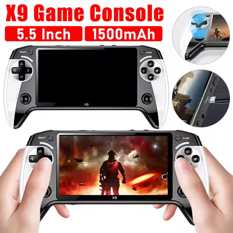 X9 Retro Video Game Player Handheld Game Console Built-in 9 Classic Game Emulators 1500mAh 5.5Inch S