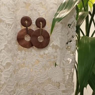 Boho Geometric Etched Wood Dangles