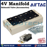 AirTAC 4V Manifold Solenoid Valve Base 4V100 4V200 4V300 4V400