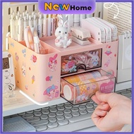 Organizer Drawer Desk Organizer Stationary Storage Box Pink Purple White Melody
