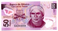 [富國]外鈔Mexico墨西哥2008年50pesos塑膠鈔Pnew