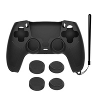 HOT 6-in-1 Anti-drop Set for PS5 Game Console Handle Case Silicone Protective Cover Joystick Cap Cover for PS5