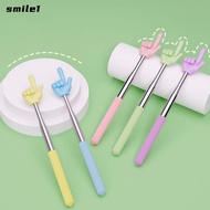 SMILE Teaching Pointer, Telescopic Rod Finger Design Finger Reading Sticks, Professional Stainless S