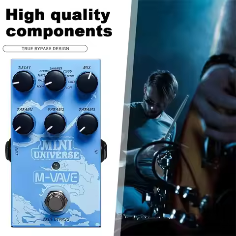 M-VAVE Mini Universe w/ 9 Modes & Room/Shimmer | FX Live/Studio Reverb Machine | Guitar/Bass Signal 