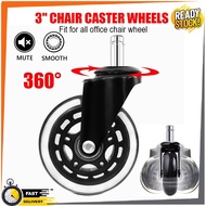 1PC Office Swivel Chair Roller Casters Replacement Wheels 3 inch /Roda Kerusi Pejabat