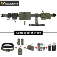 IDOGEAR Tactic 2" MOLLE Belt with Single 9mm 556 Mag Holder Medical Pouch Adapter Panel 3445