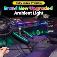 Accesori Lampu Ambient Kereta 24in1 Voice APP Dual Zone LED 12V Saiz 22/20/18/6 Umum