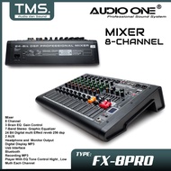 Audio Mixer AUDIOONE FX 8PRO Audio Mixer 8Ch Bluetooth /USB/PC/MP3 Official Warranty | Tmsaudio