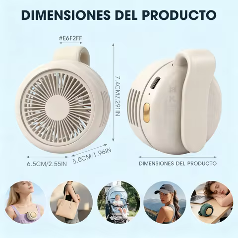 Portable Bladeless Electric Fan Mini Waist Handheld Bladeless Clip Fan Adjustable 3 Speed Suspended 