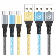 สายชาร์จ Mirco USB 1.8M 1กล่องมี3เส้น (Pack of 3) สายผ้าถักแบบกลม Android Charger Cableรองรับ รุ่น Samsung Galaxy S6 S6edge S7 S7edge S5 J7 J5 J3, Huawei, Sony,OPPO.VIVO Android Smartphone, HTC, PS4 and More รับประกัน1ปี