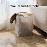 62L Laundry Basket Canvas Organizer Clothes Hamper Foldable Storage Bag Bakul Dobi Dobby Bakul Baju 