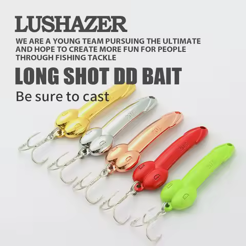 LUSHAZER DD spoon fishing lure 5g 10g 15g silver gold metal fishing bait spinnerbait Treble Hook har
