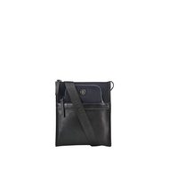 Charles Berkeley WINCHESTER Leather & Water-Resistant Nylon Shoulder Bag Sling Bag Key Hook (WF-2502