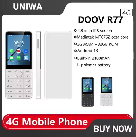 UNIWA DOOV R77 4G Mobile Phone Smart Touch Screen Android 13 Keypad Phones 2.8" 3GB +32GB 2100mAh ph